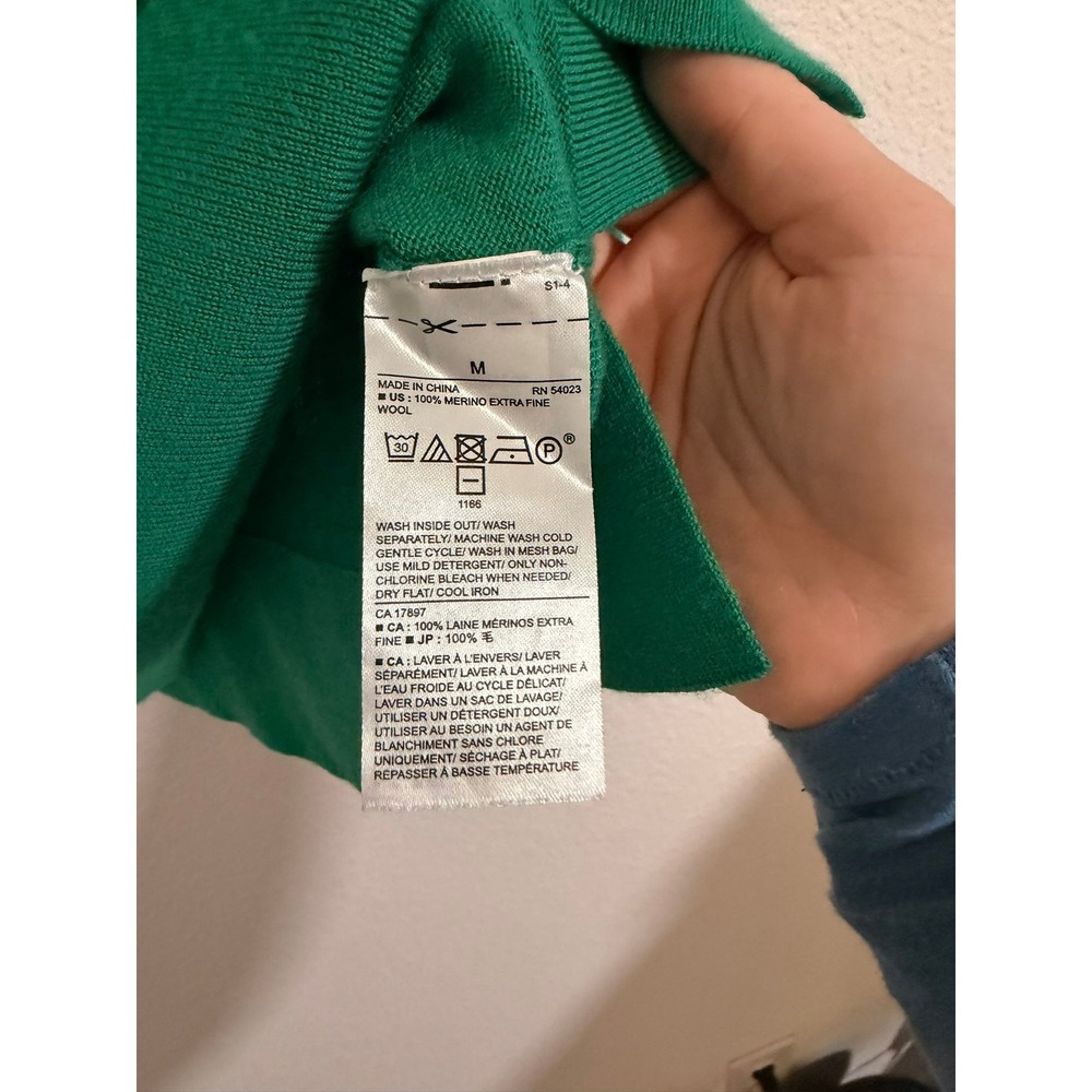 Banana Republic Womens Green 100% Merino Wool Crewneck Sweater S/595643-01 M - Picture 3 of 5